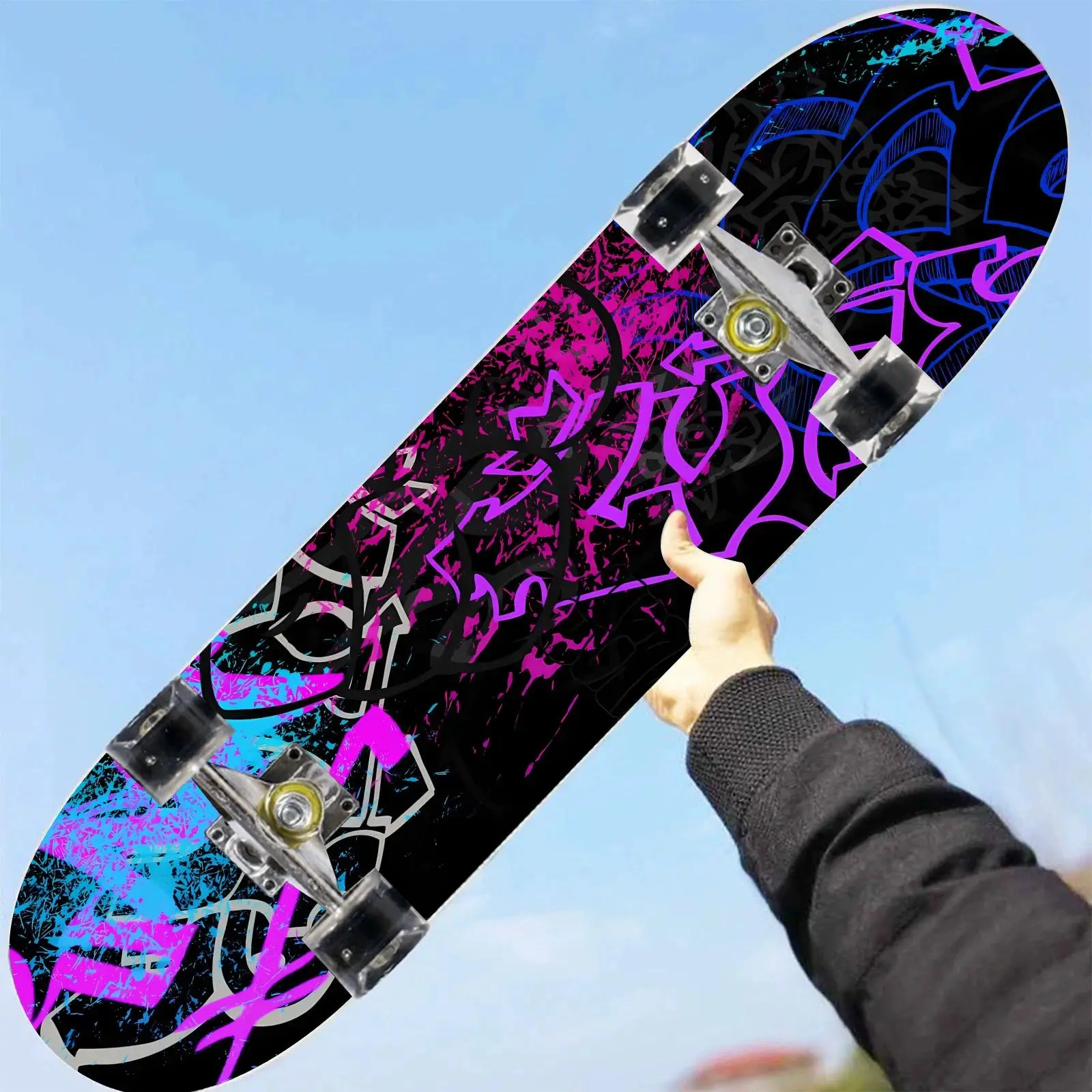 1 piece skateboard trend decorative sticker, creative personality cool self-adhesive four-wheel skateboard sticker, easy to stic