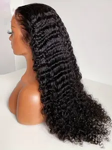 26-Inch Synthetic Wavy Wig, 180% Density, Free Part, No Glue, Pre-Attached, Heat Resistant Lace Front, Daily Wear, 13x4 Band, Glueless Wear Wig