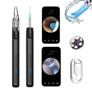 Home smart earwax remover, smart headphone cleaning tool with tweezers, equipped with camera, high-definition observation mirror, USB charging, very suitable for family use, Earwax Removal Tool