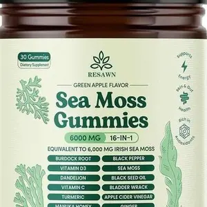 Sea Moss 16-in-1 Gummies - 6,000 mg Supplement | Boost Immunity, Gut Health & Metabolism (1) Healthcare Natural sea moss gel oil oregano black seed oil chlorophyll liquid drops vitamins women magnesium complex gummies women