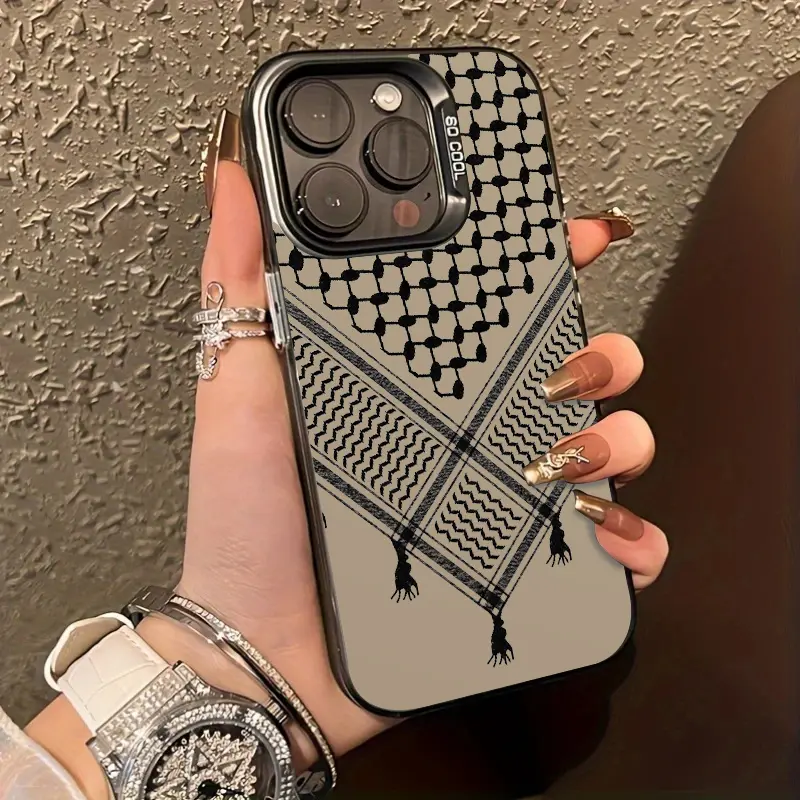 Traditional Keffiyeh Pattern Phone Case，Classic Arabic Style for iPhone 17 16 15 14 13 12 11 Plus Pro Max.