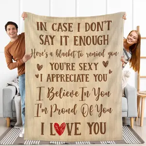 Christmas Couple Gifts for Women Men - Soft Fleece Throw Blankets - Wedding Anniversary Birthday Gifts for Him Her Husband Wife Girlfriend Boyfriend, I Love You Blanket