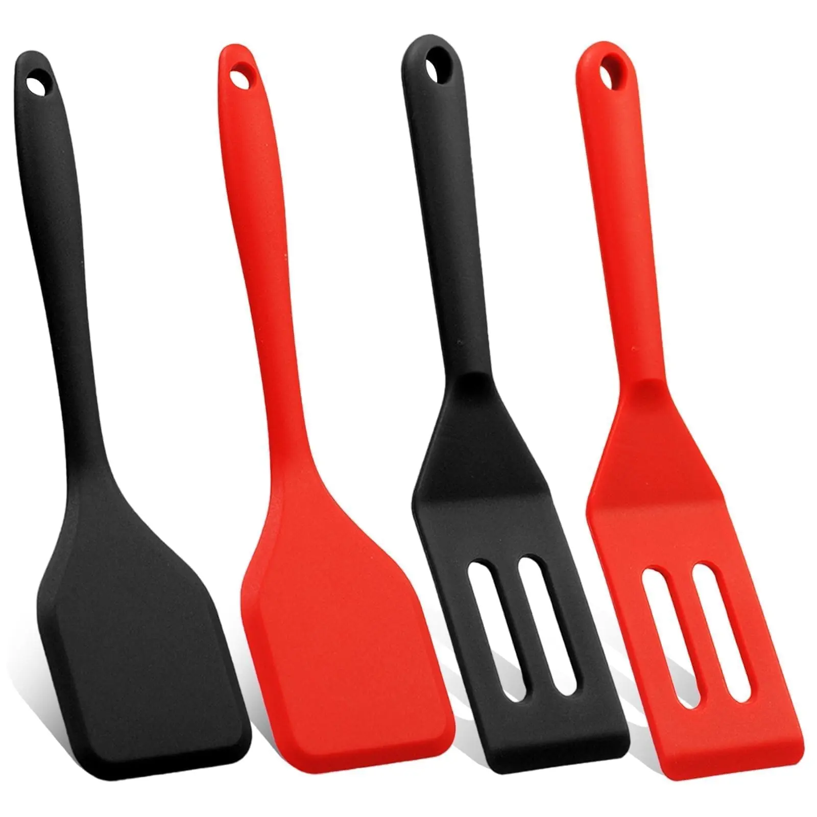 Non-Stick Mini Silicone Spatula & Turner Set (4 Pack) – Heat-Resistant Small Cooking Spatulas for Brownies, Eggs, Pancakes & Kitchen Baking