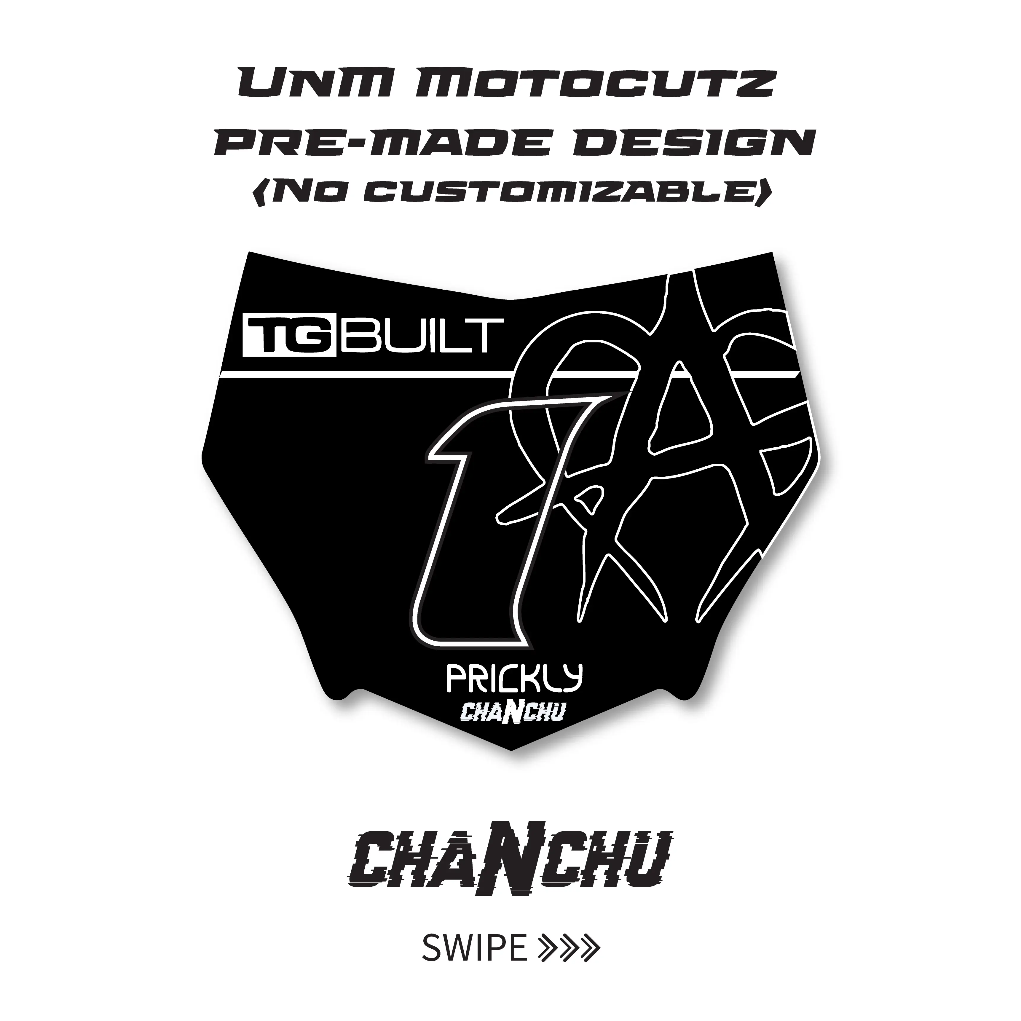UnM Motocutz pre-made front number plate sticker - Made to order UnM Motocutz pre-made front number plate sticker - Made to order