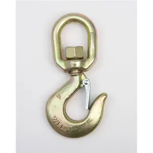 Swivel Eye Hook 3 Ton Hoist Lifting Rigging G70 w Latch 5/8" Alloy Steel Crane