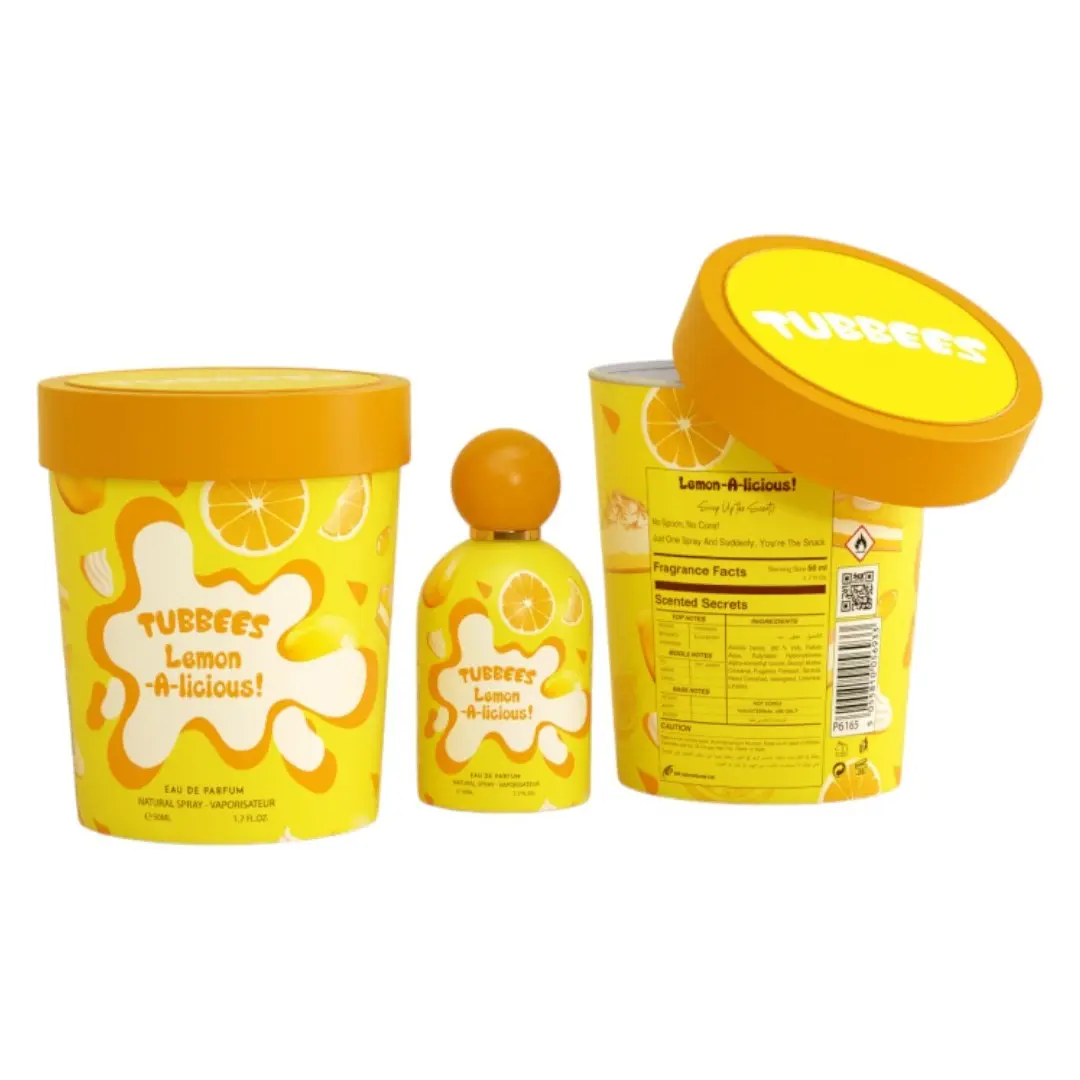 Grandeur Tubbees Lemon-A-Licious Unisex Eau De Parfum, 1.7 fl oz Alcohol-Based Fragrance for Unisex Wear, Fruity Citrus-Creamy Fresh Notes