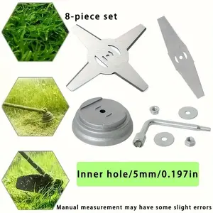 8-Piece Metal Lawn Mower Blades, Easy Installation, Quick Replacement, Ideal for DIY Landscaping, No Power Required