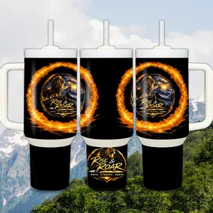 Rise & Roar Lion Tumbler 20oz, 30oz & 40oz | Motivational Lion Stainless Steel Tumbler | Insulated Coffee Cup | Safe Strong Seen