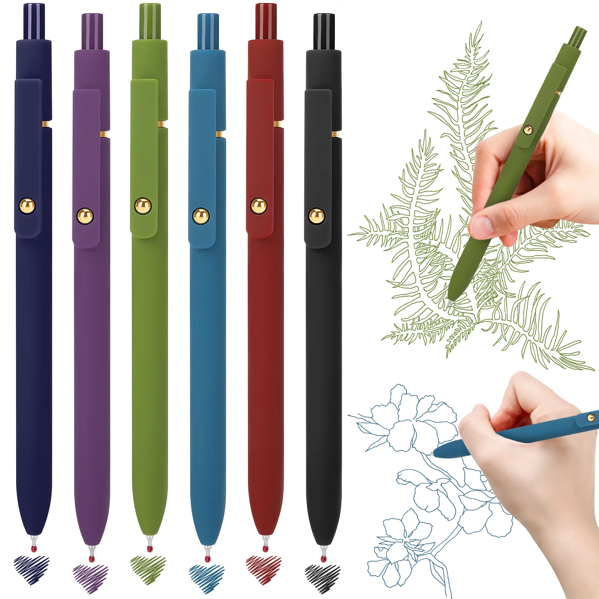 6pcs multi color ink hydrogel pen with a 0.5 mm midpoint for smooth writing. High-end series cute pen diary notes, office supplies, school supplies, gifts for women and men, back-to-school season supplies