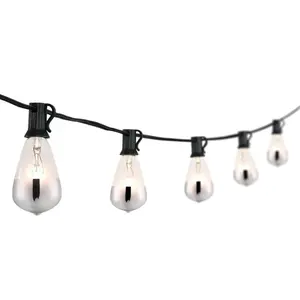 10-Light Indoor/Outdoor 10 ft. Rustic Industrial ST38 Clear Bulb String Lights