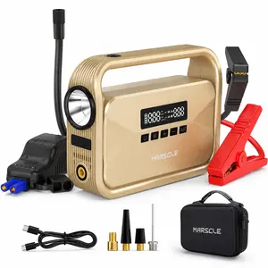 Marscle Q8 Pro Car Jump Starter with Air Compressor for 6.5 Gas/4.0L Diesel Real  12000mAh, Car Battery Jump Starter Portable Booster with 150PSI Auto-Shutoff Tire Inflator, 12V Supersafe Lithium Jump Box Car Truck Accessories Perfect Gift