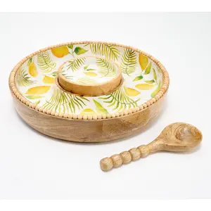 Temp-tations Seasonal Wood Chip and Dip Bowl