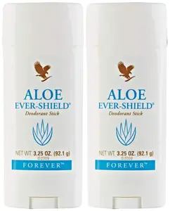 Forever Living Aloe Ever-Shield Aluminum-Free Deodorant with Soothing Aloe for Sensitive Skin 3.25 oz Stick Pack of 2 Vegan Vegetarian Gluten-Free