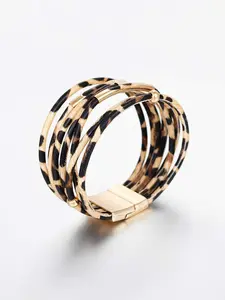 Leopard Pattern Hollow Out Design Wrap Bracelet, Fashionable Layered Bracelet for Party, Daily Clothing Decor, Trendy All-match & Exquisite Jewelry for Birthday Gift, Trendy Stack Bangle, Fashionable Bangles