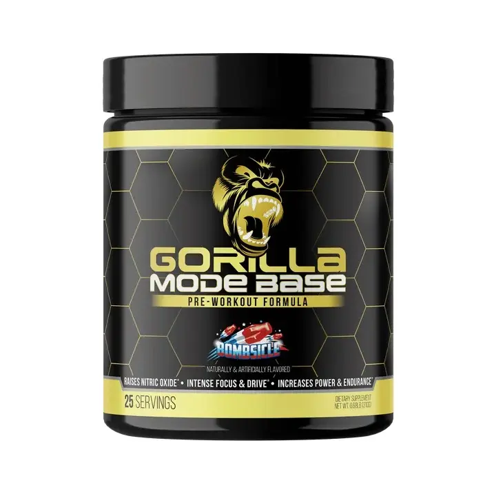 Gorilla Mode Base Fitness Pre-Workout Supplement, Bombsicle Flavor, 25 Servings, 13.4 oz (380 g)