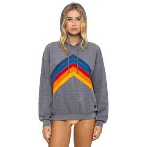 MOUNTAIN STITCH CHEVRON PULLOVER HOODIE RELAXED - HEATHER GREY