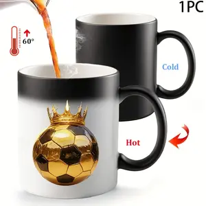 1pc Golden soccer Crown Color Changing Mug Coffee Funny Coffee Mug