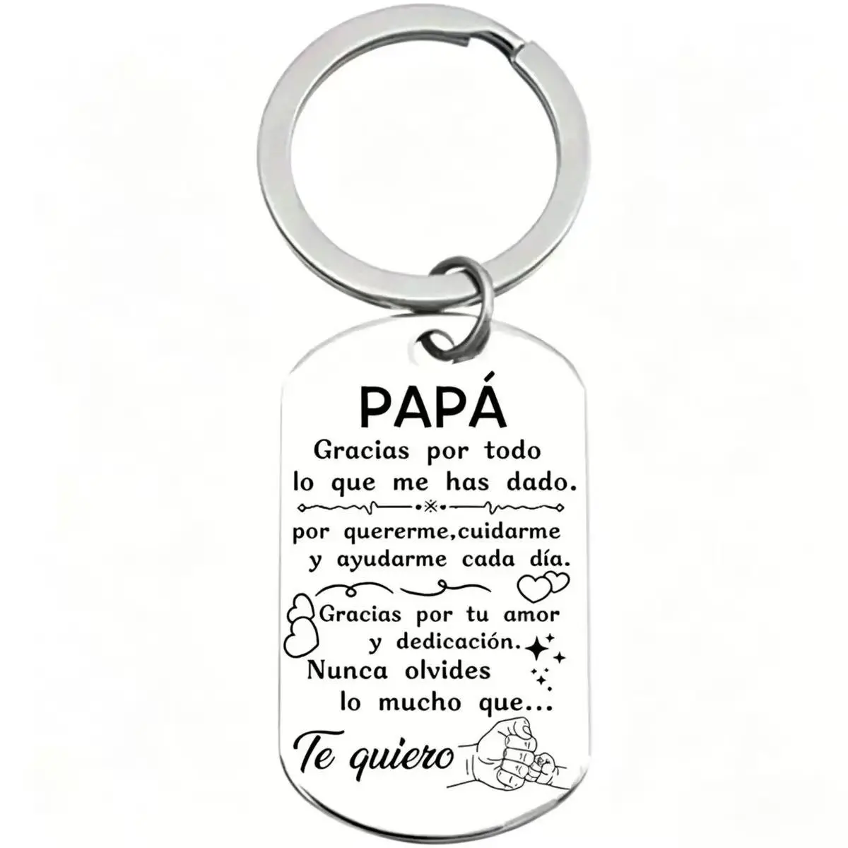 【Father's Day Gift】1pc Stainless Steel Keychain for Dad, Car Key Chain, Father'S Day Gift for Dad, Birthday Gift, Thanksgiving Gift, Christmas Gift, Suitable for Men