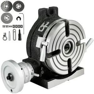【Father's Day gift】VEVOR Rotary Table 6inch(150mm) Horizontal Vertical Milling Table 2/5inch(10mm) 4-Slot Milling Rotary Table MT-2 Rotary Table for Milling with Indexing Plate Set for Precision Milling Drilling