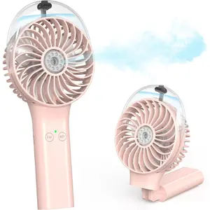 Portable Handheld Misting Fan, 3000mAh Rechargeable Battery Operated Spray Water Mist Fan, Foldable Mini Personal Fan for Travel, Makeup, Home, Office, Camping, Outdoors
