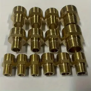 14-Piece Brass Hex Coupling Set for Garden Hoses and Pneumatic Tools, Durable Metal Connectors, Corrosion Resistant and Weatherproof, Hose Couplings, Garden Hose Fittings