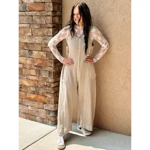 Mineral Washed Thermal Waffle Overalls