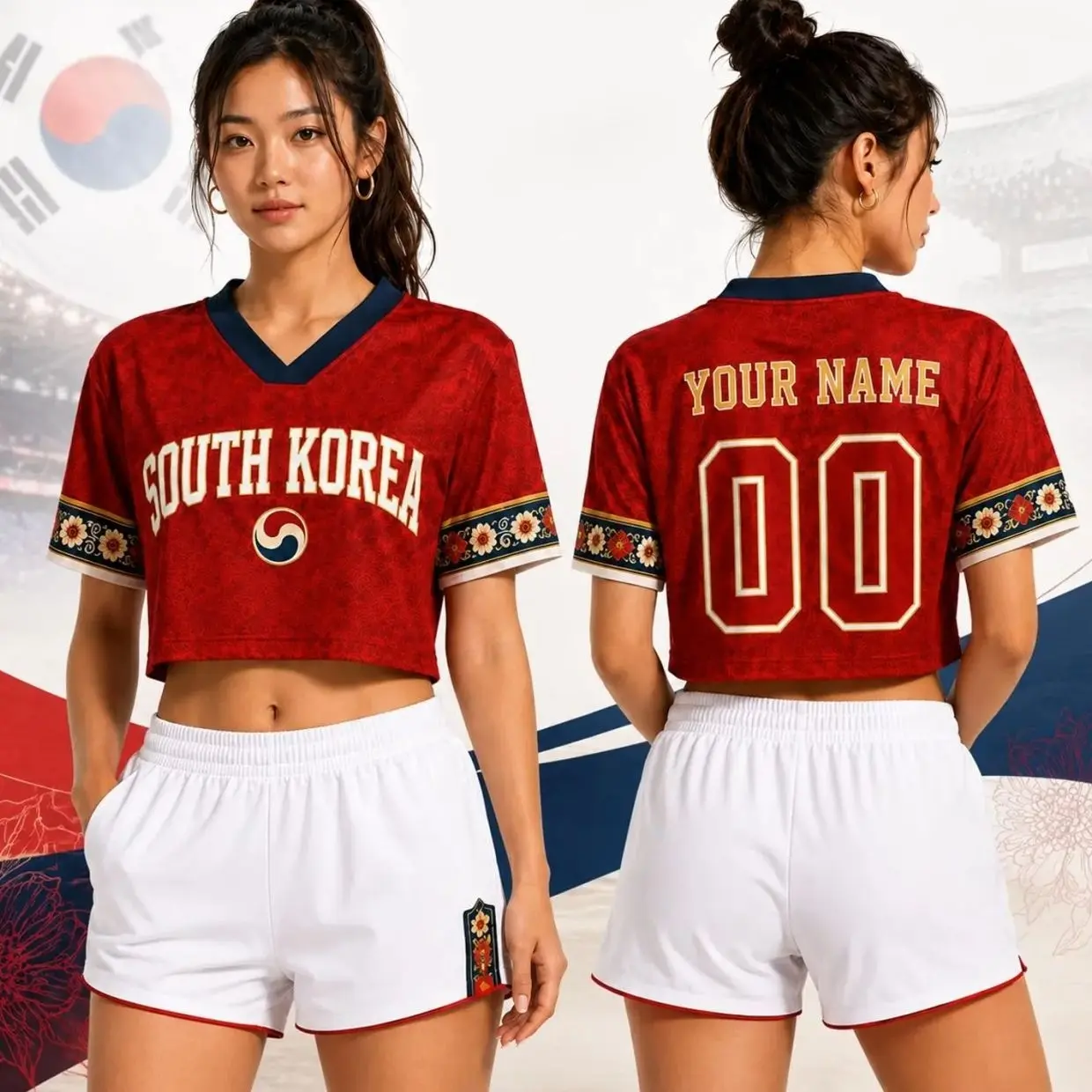 South Korea Soccer Jersey Custom Name Number Korean Soccer Team Jersey South Korea Flag Football Jerseys Korea Shirt Men Women Gift