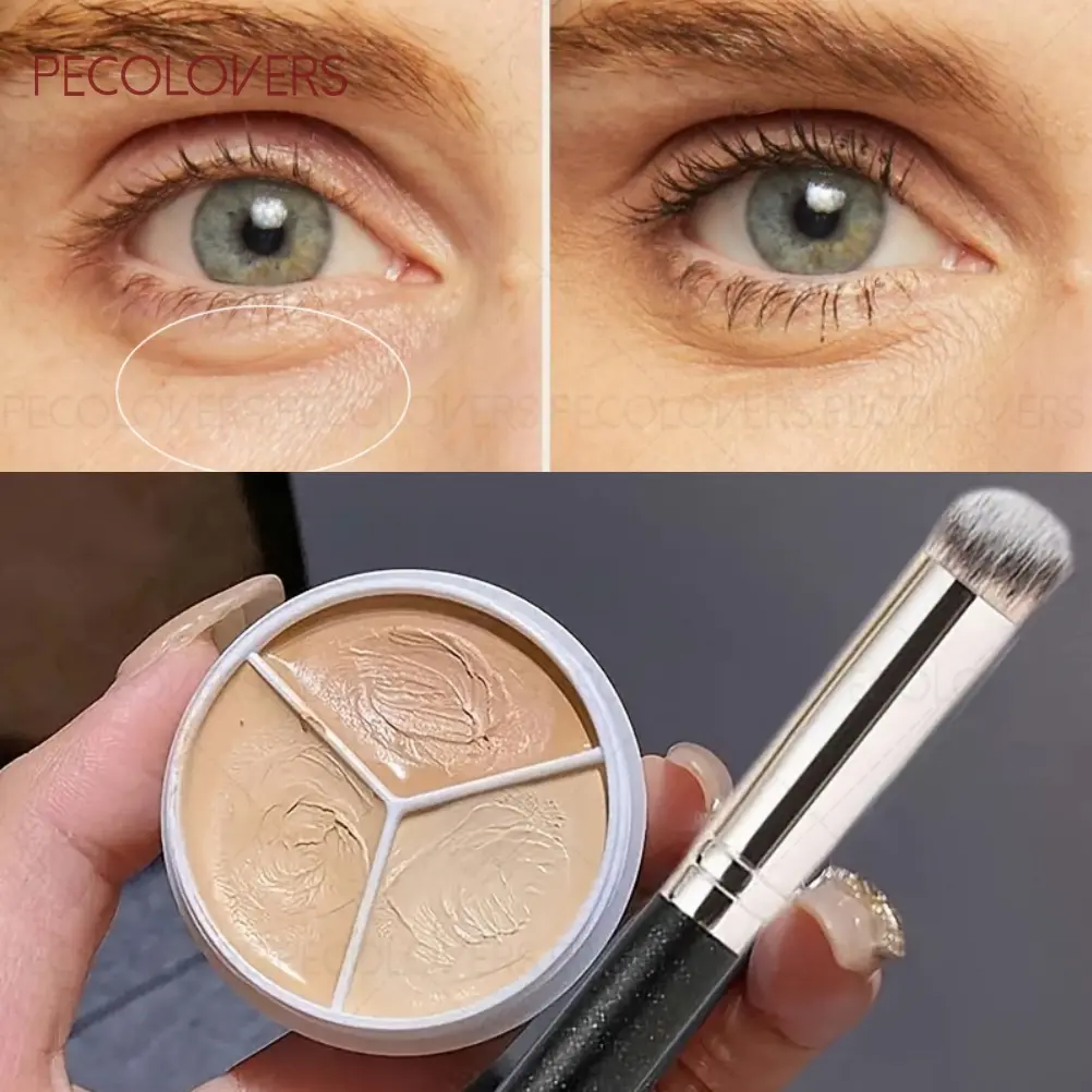 2PCS/Set Waterproof Concealer - Hydrating Flawless Coverage, Full Coverage, Creamy Texture, Covers Dark Circles, Tattoos, Suitable for All Skin Types, Comes with A Brush, Essential Daily Cosmetics