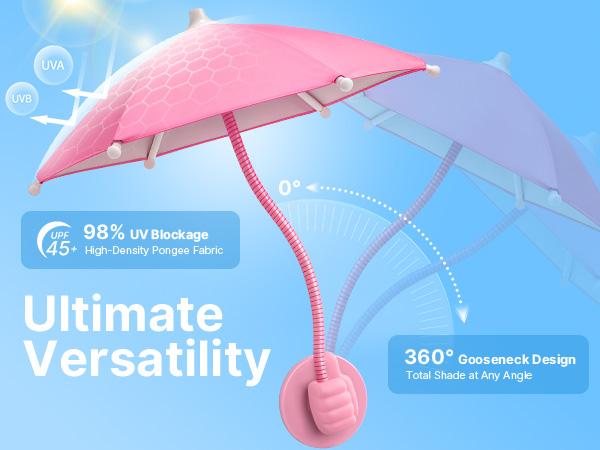 Phone Umbrella for Sun Shade Magnetic: Universal Thumbs Up Cell Phone Umbrella for iPhone Beach Outdoor Pool Travel Sunshade UV Protection Adjustable Funny Gadgets for Women Teens Girls Boys Men Easter Gifts Sun Umbrella Holder
