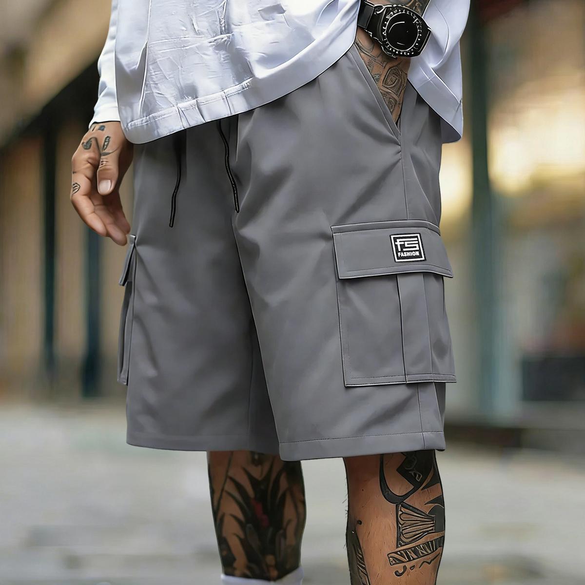 Men’s multifunctional cargo shorts — available in five colors for outdoor activities, construction work, hiking, and casual wear | Machine-washable regular-fit cargo shorts with large pockets and a distinctive drawstring design