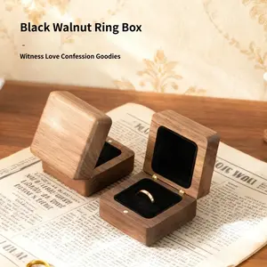 Wooden jewelry boxes, ring boxes, portable accessories for proposal ceremonies, solid wood storage, wedding gift boxes, couple rings, diamond ring boxes