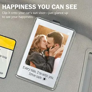 Magnetic Car Visor Photo Clip – 2.4"x3.5" Horizontal & Vertical Display, Wallet-Size Clear Acrylic Frame for Polaroid Wallet-Size Prints Go, Instax Mini, Couple, Family, Pet Photos 1/2PCS cars accessories truck accessories car decor fun car accessories