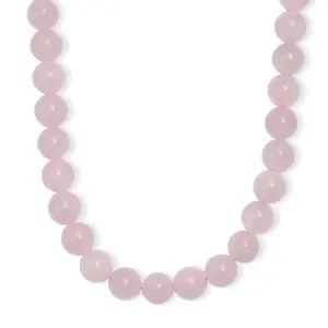 Rose Quartz 355.00 ctw Beaded Necklace in Platinum Plated 20 Inches