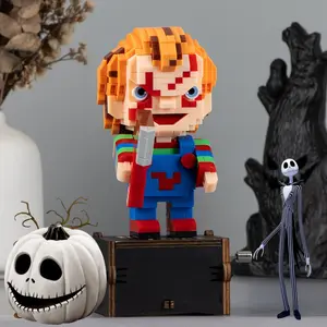 Chucky Building Block Figure, Horror Movie Themed Brick Toy for Adults & Collectors