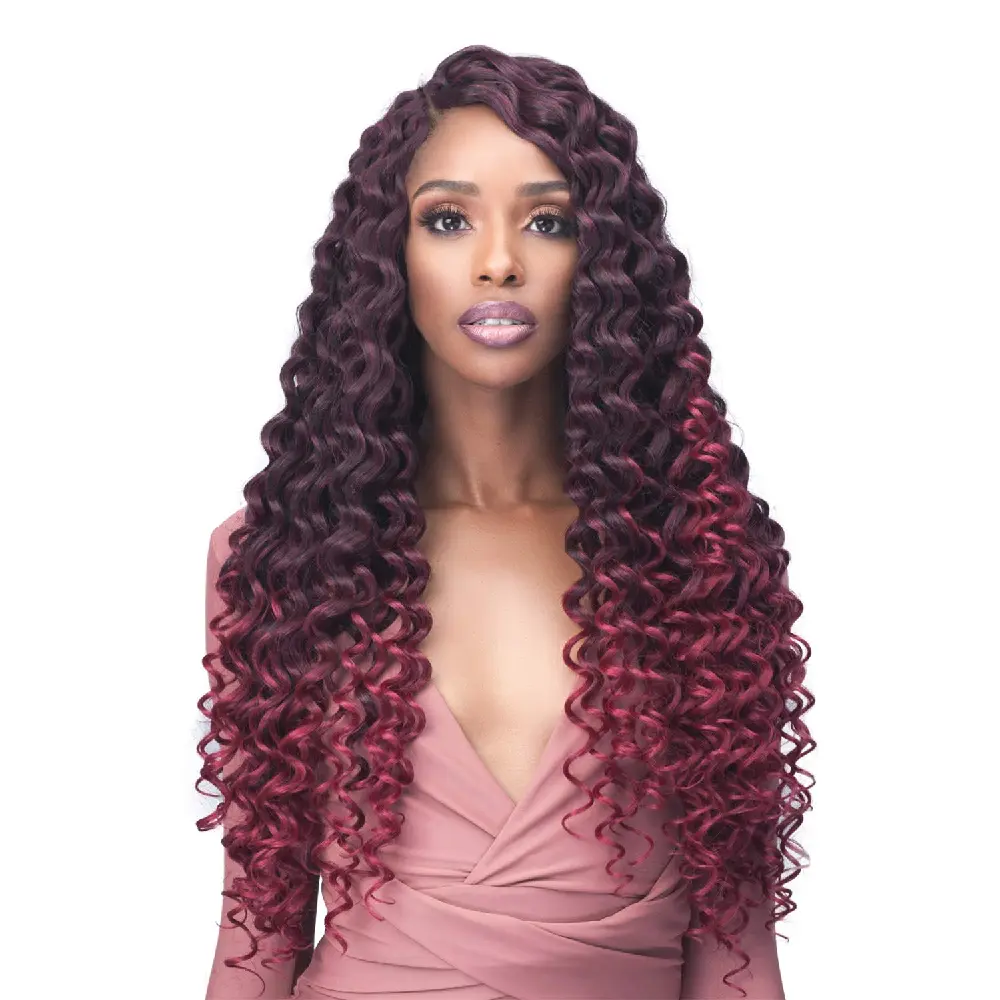 Bobbi Boss Premium Synthetic Brazilian Gogo Curl Hair Extensions, 20" Synthetic Braided Lace Wig, Premium Synthetic Wigs