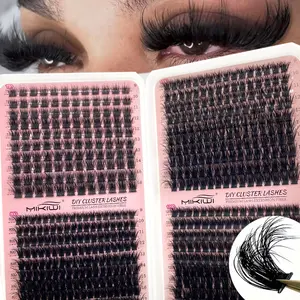 MIKIWI 620pcs T50/80D/100D/120D Cluster Lashes 9-18mm Wispy Individual Lashes Extensions Natural Look Eyelashes 0.07mm D curl 5D soft fluffy Cluster Lash DIY Extend Eyelasheslash Clusters,Eyelash Clusters Individual Eyelashes,Fake lashes For Christmas Mak