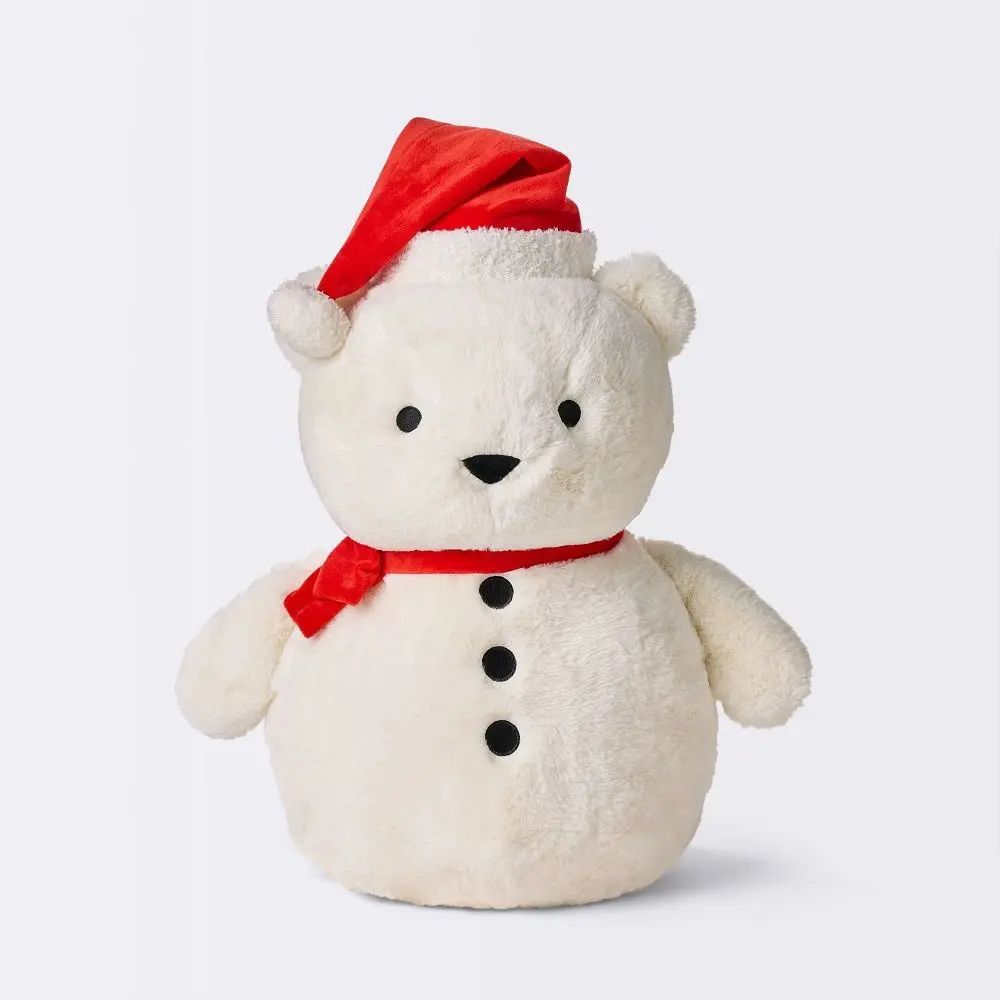Cloud Island Festive Holiday Snow Bear Jumbo Plush Stuffed Animal Toy - Polyester, 20.87 in (h), 2.31 lbs, 20.87 x 13.78 x 21.26 in, Baby Early Education Toy