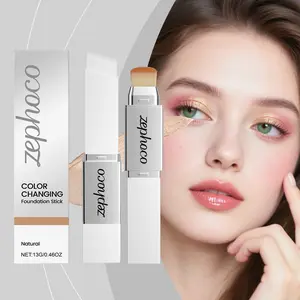 Zephoco Natural Color 2-in-1 Color-Changing Foundation Stick — lightweight, hydrating, natural fit, non-cakey, thin and sheer