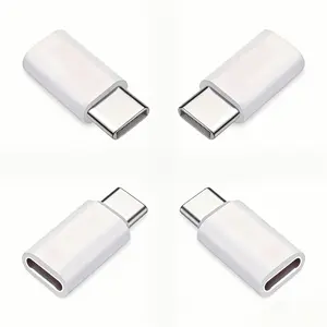 4 high-quality alloy Lightning to Type-C adapters | Stable and efficient charging and data transfer, white USB-C connector, suitable for smartphones and tablets