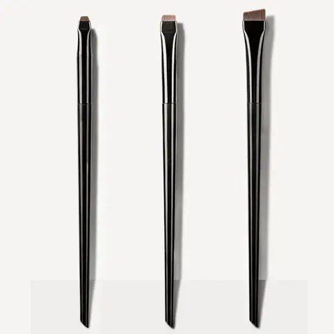 Portable Flat Fine Eyeliner Brush, 3pcs/set Reusable Eyebrow Brush, Professional Eyes Makeup Brushes for Women & Girls & Beginners, Eyebrow Angled Brush, Cosmetic Brushes, Make Up Tools