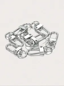 Silver Color Small Gate Clasp Hanging Bag Buckle, Metal Spring Clip DIY Jewelry Making Accessory, Casual Style All Season Use, Bag Accessories
