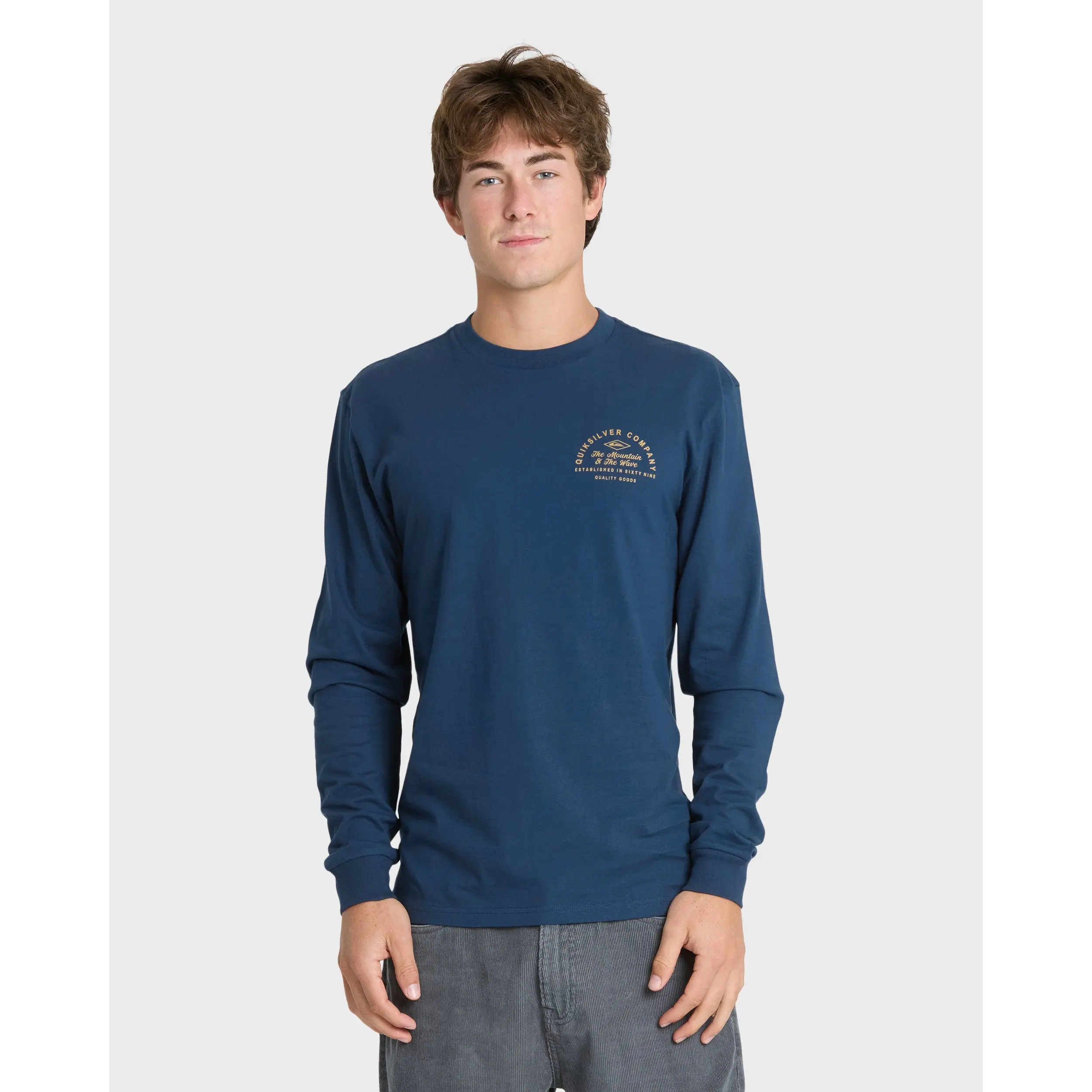 Quiksilver | Garage Days Long Sleeve Knit T-shirt | Men's 100% Cotton Breathable | Everyday Wear