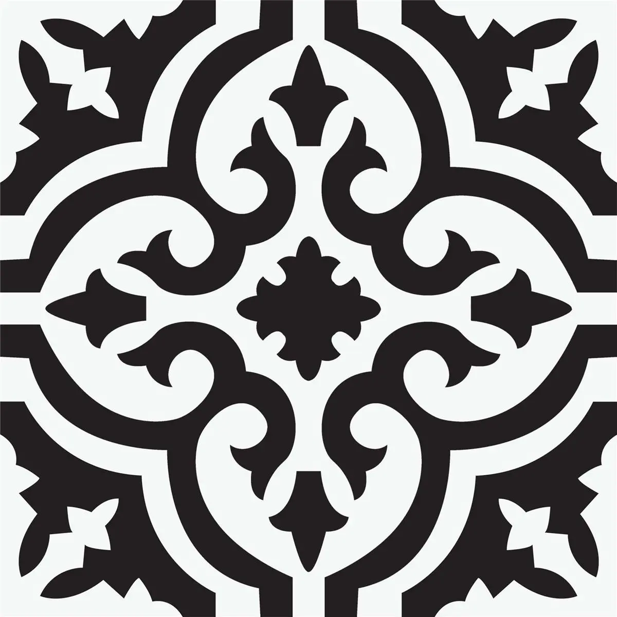 FloorPops FP3828 Vinyl Square Peel & Stick Floor Tiles, 12 x 12 in, Black & White, 10 Pieces (1 per Sheet) for Bathrooms, Water Resistant, Easy Install