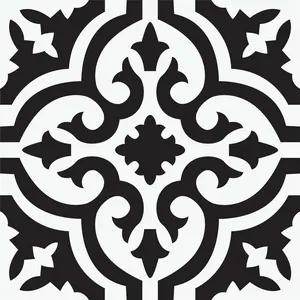 FloorPops FP3828 12 x 12 in. Parma Peel & Stick Floor Tiles, Black & White - 10 Piece on 10 Sheets