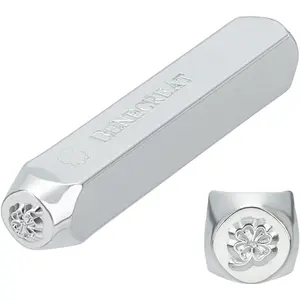 BENECREAT 6mm 1/4" Four Leaf Clover Metal Design Stamps Punch Stamping Tool - Electroplated Hard Carbon Steel Tools to Punch on Metal Leather Wood for St. Patrick Festival Gift Jewelry DIY