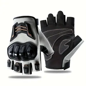 Men'S Half-Finger and long fingers Motorcycle Gloves, Touch screen Compatible, Adjustable Strap Closure, Suitable for riding in all seasons Motorcycle Gear | Stylish Motorcycle Gloves | Adjustable Closure Gloves Five colors available