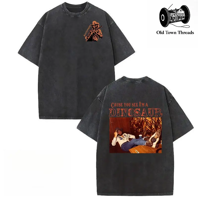 Washed T-shirt Dinosaur Hank Williams Jr.Bocephus Western Shirt, Funny Cowboy Quote Shirt, Country Music Vintage Style Unisex Tshirt, Classic Coutry Fan Gift
