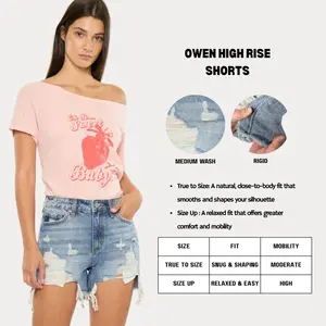 KANCAN - Owen Women's Denim High Rise Rainbow Threads Shorts summerwins