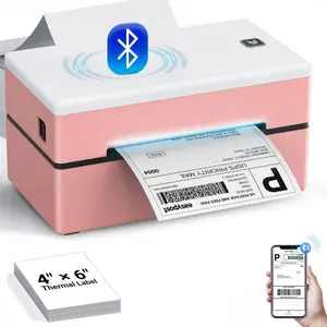 Portable Wireless Travel Printer, Inkless Thermal Label Printer Supports 8.5x11 Inch Paper, Bluetooth-compatible Compatible with iOS Android Laptop, Includes 2 Rolls & 10 Sheets Kit