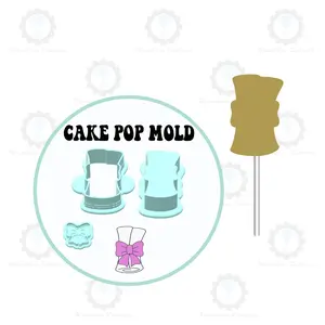 Graduation Diploma with Bow Fondant Embosser Stamp Cake Pop Mold Set | Deluxe Cutter, Popper, and Bow Fondant Embosser stamp